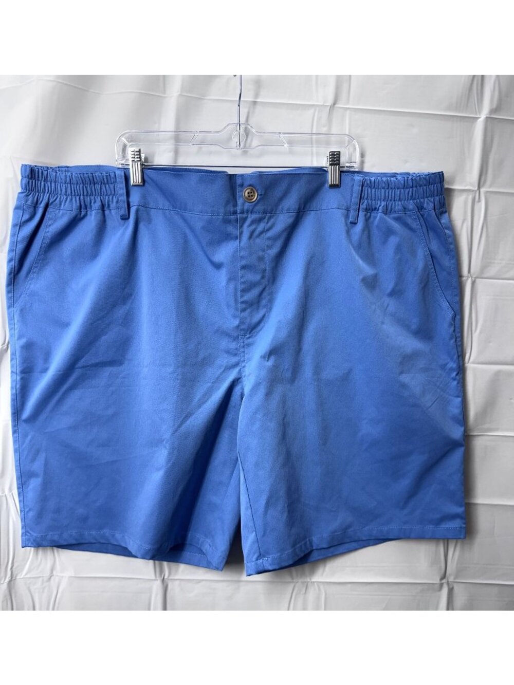 Mens Big & Tall 5X Blue Stretch Golf Shorts Elastic Waist Cotton Blend Utility